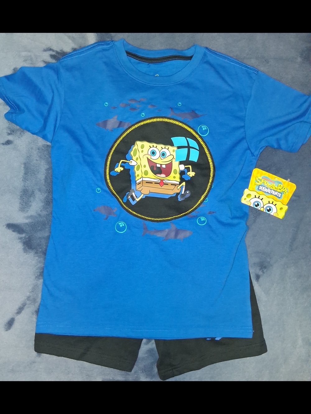 NWT Boys SpongeBob SquarePants T-Shirt and Shorts Outfit Set Size 8 Medium